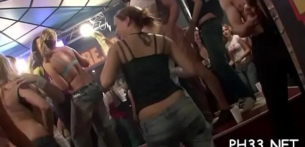  Yong girls in club are cheerful to fuck